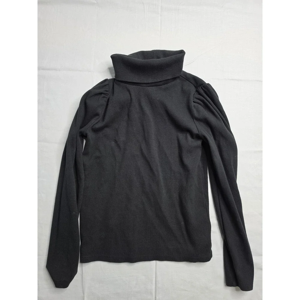 Gap Sweater Kids XL 12-13 Black Ribbed Knitted Easy Fit Long Sleeve Turtleneck